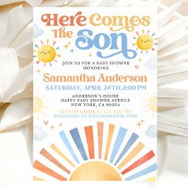 Here Comes The Son Baby Shower Invitation Inbjudningar