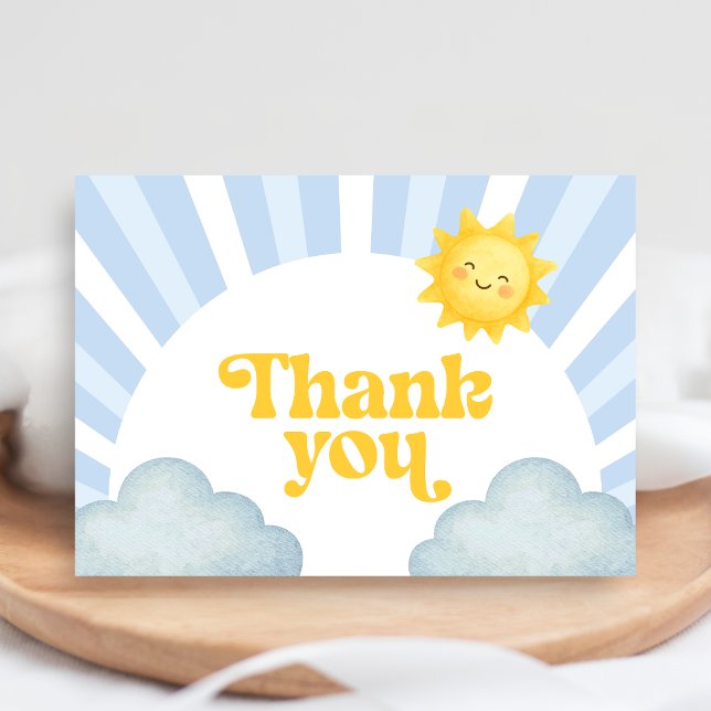 Here Comes the Son Baby Shower Tack Kort (Here Comes the Sun Baby Shower Thank You Card)