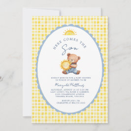Here Comes the Son Bear Baby Shower Invitation  Inbjudningar