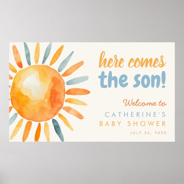 Here Comes the SON Boho Baby Shower Poster (Framsidan)