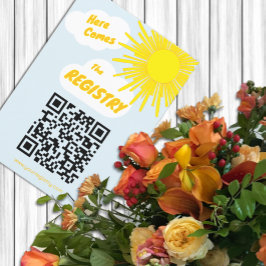 Here Comes The Son Boy Baby Shower Registry Tilläggskort