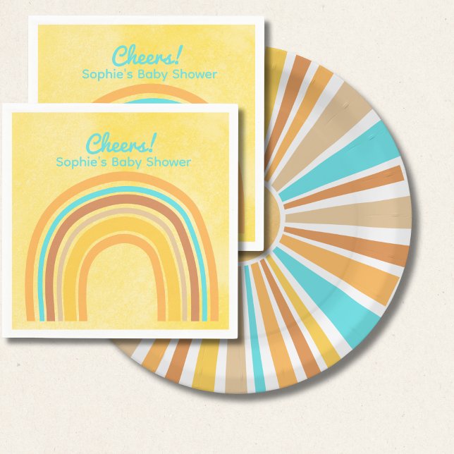 Here Comes The Son, Yellow Retro Rainbow Pappersservett (Skapare uppladdad)