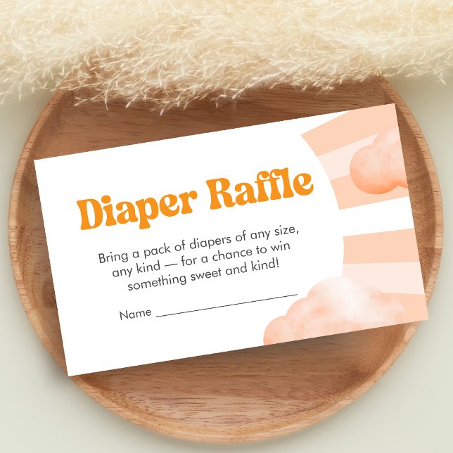 Here Comes the Sun Baby Shower Diaper Raffle Enclo Tilläggskort (Sunshine Baby Shower Diaper Raffle)