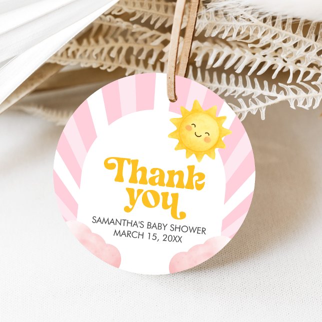 Here Comes the Sun Baby Shower Gåvor Etiketter (Sunshine Baby Shower Favor Tags)