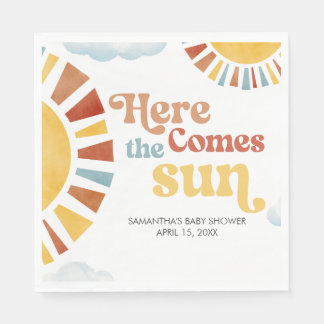 Here Comes the Sun Baby Shower Pappersservett