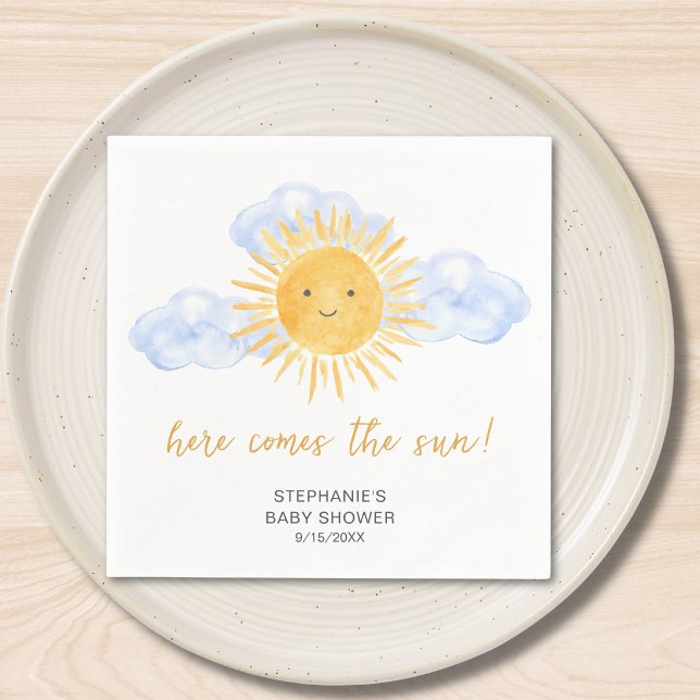 Here Comes The Sun Boho Baby Shower  Pappersservett (Skapare uppladdad)