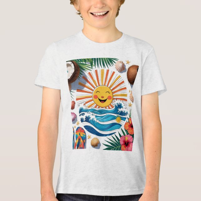 Here Comes the Sun – Boho Summer Vibes Kids  T Shirt (Framsida)