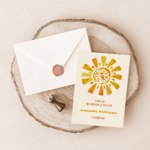 Here Comes The Sun Vintage Baby Shower Tack Kort
