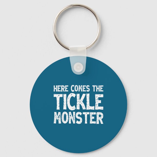 Here Comes The Tickle Monster Funny Tickling Laugh Nyckelring (Framsida)