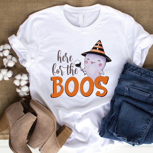 Here For The Boos Wine Lover Halloween T Shirt (Here For The Boos Wine Lover Halloween T-Shirt)