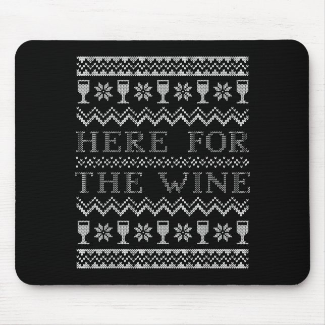 Here For The Wine Ugly Christmas Sweater Funny Chr Musmatta (Framsidan)