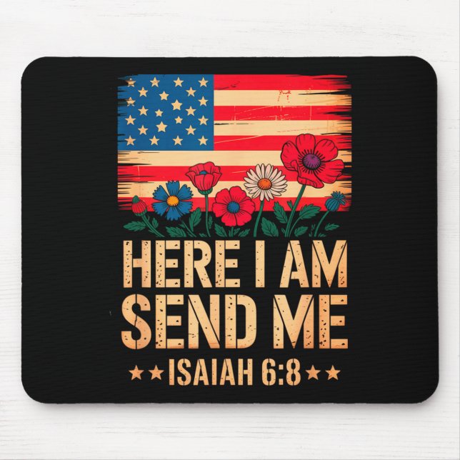 Here I Am Send Me American Flag Cross Isaiah 6_8 B Musmatta (Framsidan)