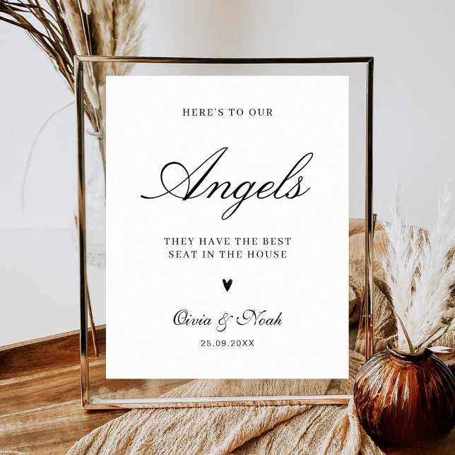 Here’s To Our Angels Minimalist Wedding Memorial Poster (Skapare uppladdad)