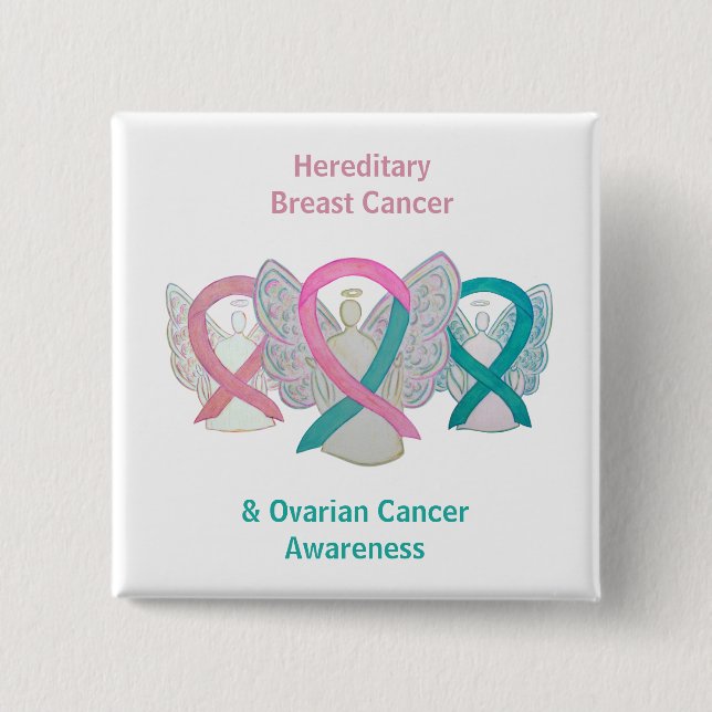 Hereditary Breast & Ovarian Cancer Angel Buttons Knapp (Framsida)