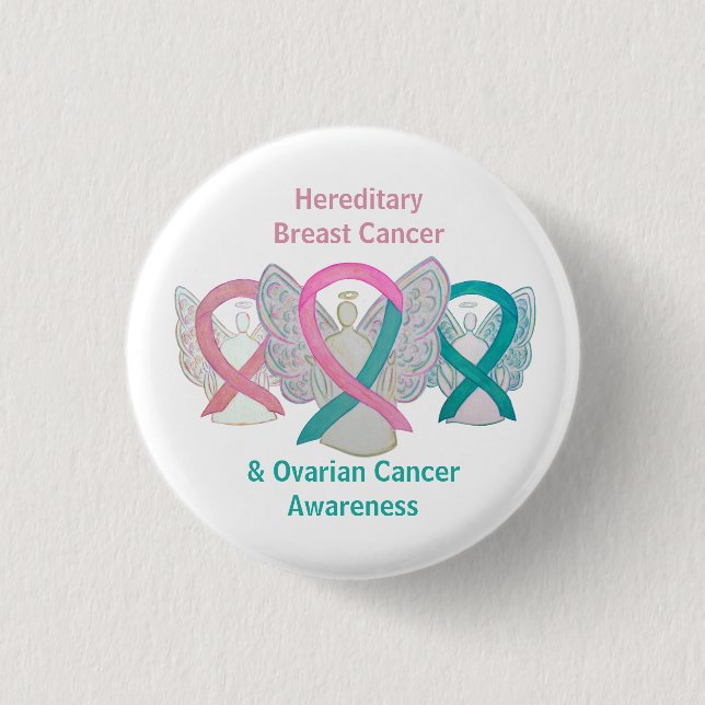 Hereditary Breast & Ovarian Cancer Angel Buttons Knapp (Framsida)
