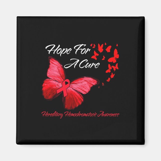 Hereditary Hemochromatosis Awareness Butterfly Red Magnet (Framsidan)