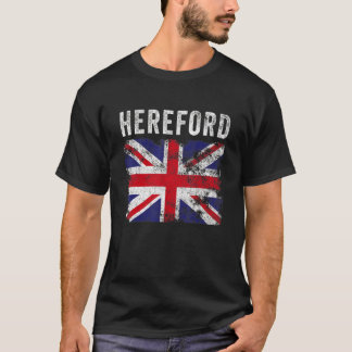 Hereford British Flagga Union Jack Coola Vintage T Shirt