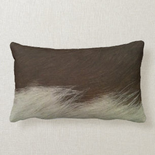 Hereford Brown och White Faux Cowhide Lumbar Lumbarkudde