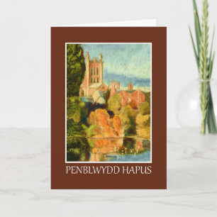Hereford Cathedral, födelsedagskort: Welsh Hälsnin Kort