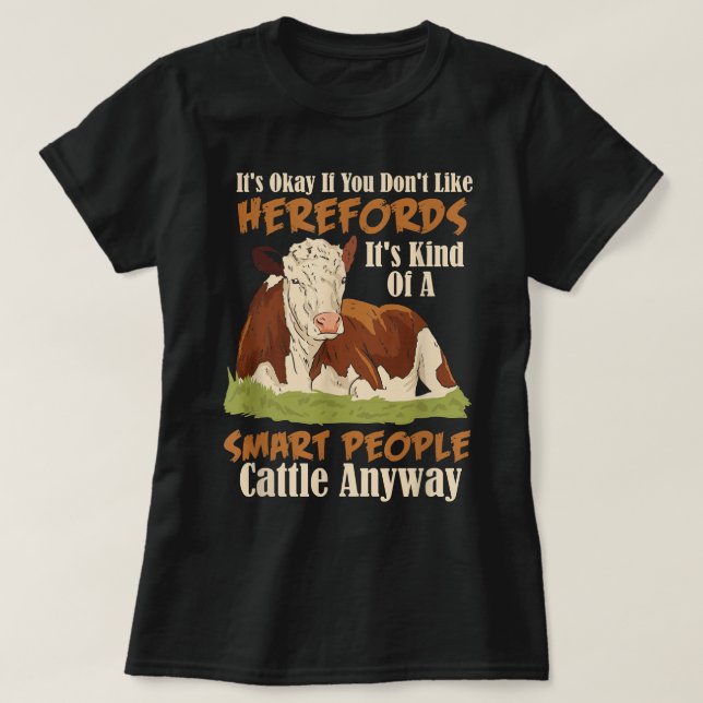 Hereford Cattle Cow Herd Livestock Hereford Breede T Shirt (Design framsida)