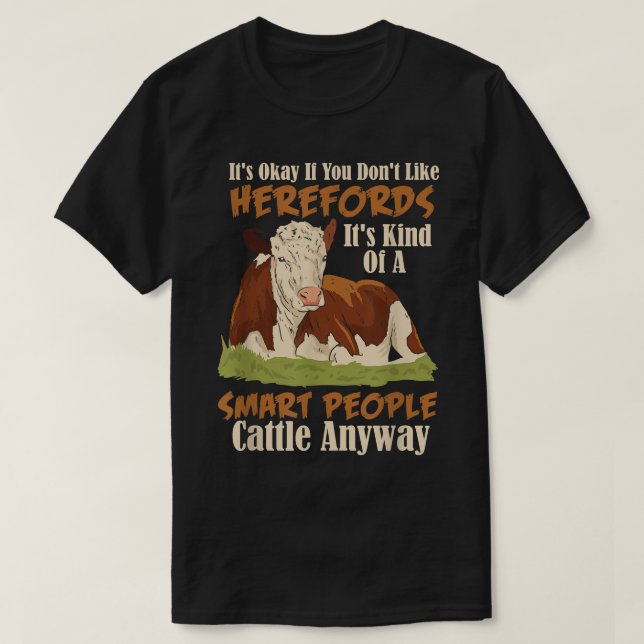 Hereford Cattle Cow Herd Livestock Hereford Breede T Shirt (Design framsida)