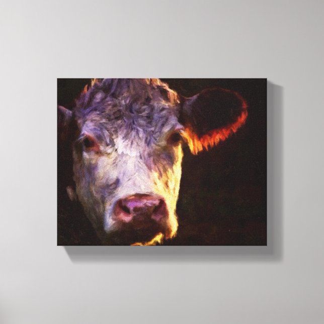 Hereford Cow Canvas Art (Framsida)