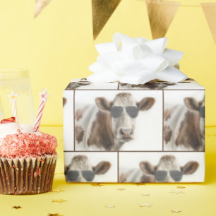Hereford Cow med solglasögon Presentpapper