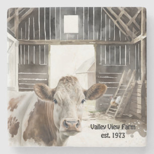 Hereford Cow och Tupp i Barn Stenunderlägg
