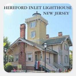 Hereford Inlet Lighthouse, New jersey Stickers Fyrkantigt Klistermärke