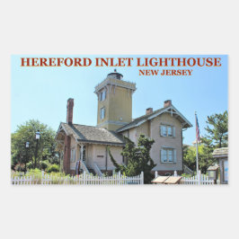 Hereford Inlet Lighthouse, New jersey Stickers Rektangulärt Klistermärke