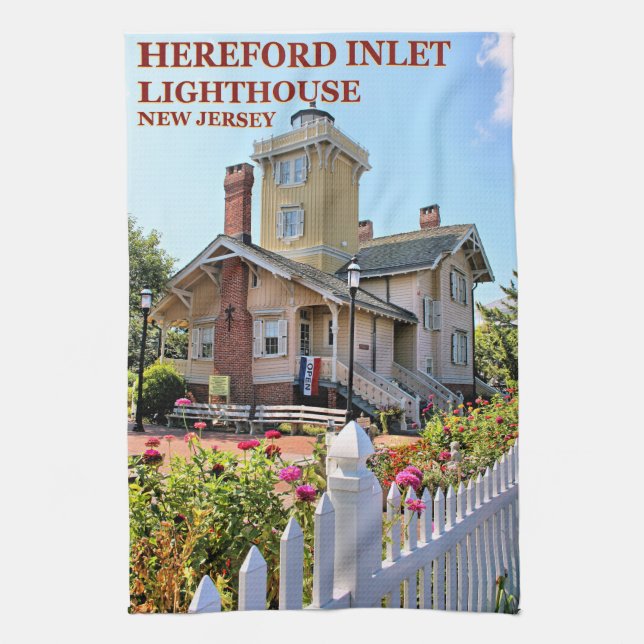 Hereford Inlet Lighthouse, New jersey Tea Towel Kökshandduk (Vertikal)