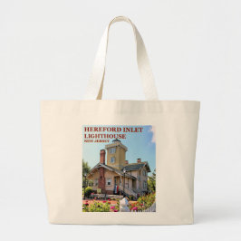 Hereford Inlet Lighthouse, New jersey Tote Bag Jumbo Tygkasse