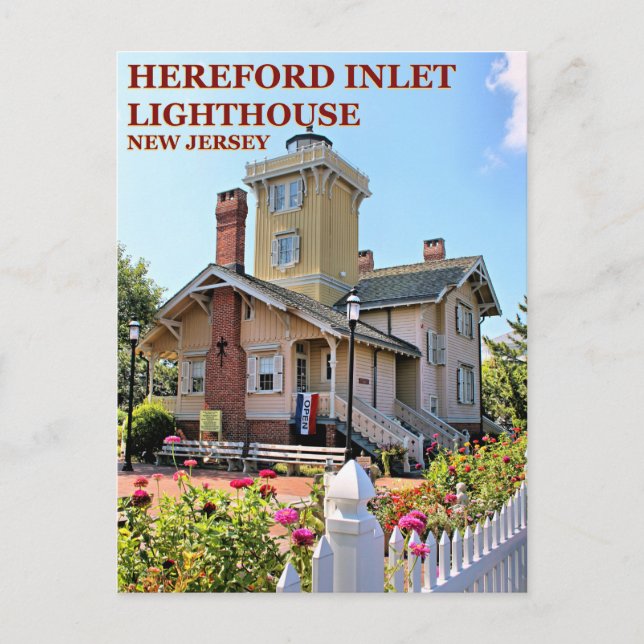 Hereford Inlet Lighthouse, New jersey vykort (Framsida)