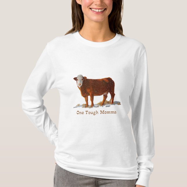 Hereford ko: En tuff Momma: Mors dag Tee Shirt (Framsida)