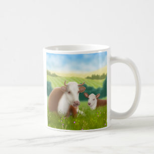 Hereford ko och kalvmugg kaffemugg