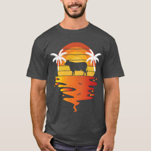 Hereford skjorta 70s vintage retro solnedgång Kor T Shirt
