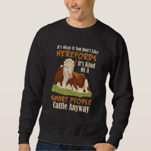 Hereford Smart People Cattle Beef Cow Livestock Fa Lång Ärmad Tröja