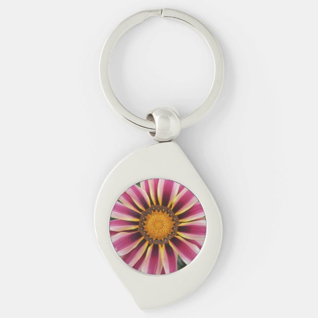Hereford Swirl Silverfärgad Nyckelring (Framsidan)