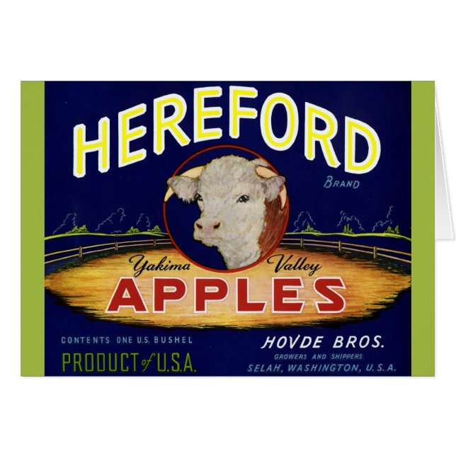 Hereford Washington Apples Hälsningskort (Framsidan Horizontal)