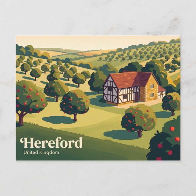 Herefordshire Ciderlund Storbritannien Vykort (Framsida)