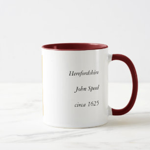 Herefordshire County England Old Antiquarian Karta Mugg