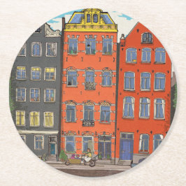 Herengracht Canal Amsterdam Nederländerna Underlägg Papper Rund