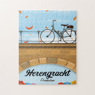 Herengracht Canal Amsterdam Reseaffisch Pussel