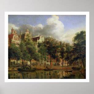 Herengrachten, Amsterdam (olja på panel) Poster
