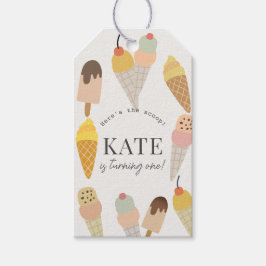 Here's the Scoop Colorful Ice Cream 1st Birthday Presentetikett