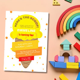 Here's The Scoop Ice Cream Sweet Birthday Inbjudningar