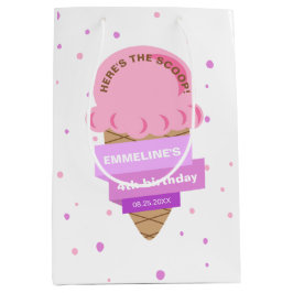 Here's The Scoop Ice Cream Sweet Pink Birthday