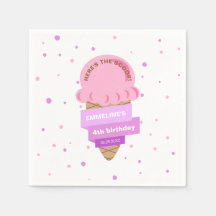 Here's The Scoop Ice Cream Sweet Pink Birthday