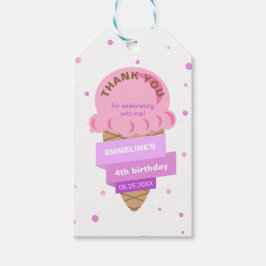 Here's The Scoop Ice Cream Sweet Pink Birthday Presentetikett