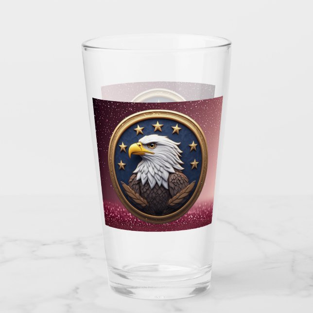 Heritage Bald Eagle Vintage Americana Patriotisk  Glaskopp (Framsida)